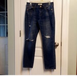 Madewell "The Boy"Blue Distressed Skinny Women's Jeans 26 GUC Casual Cowgirl